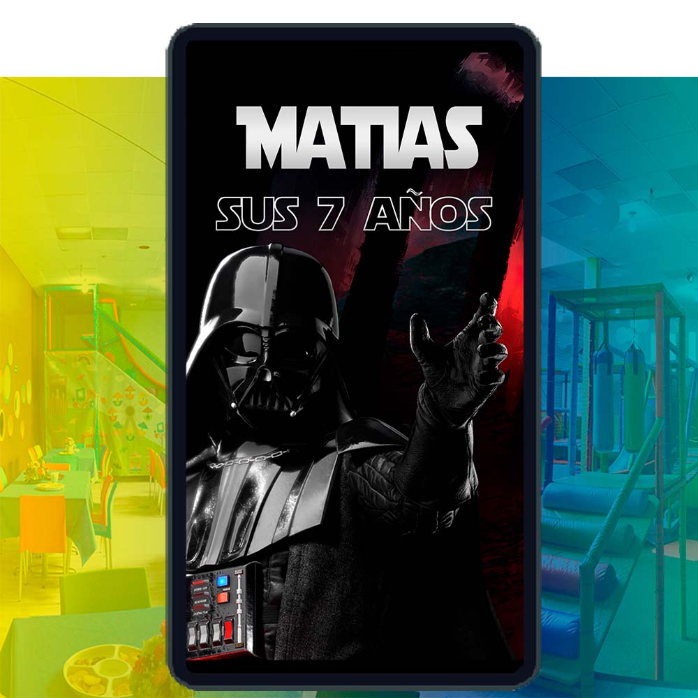 Es momento de sorprender a tus invitados con esta video invitación digital de darth vader para cumpleaños, sin o con botones interactivos en la invitación digital.