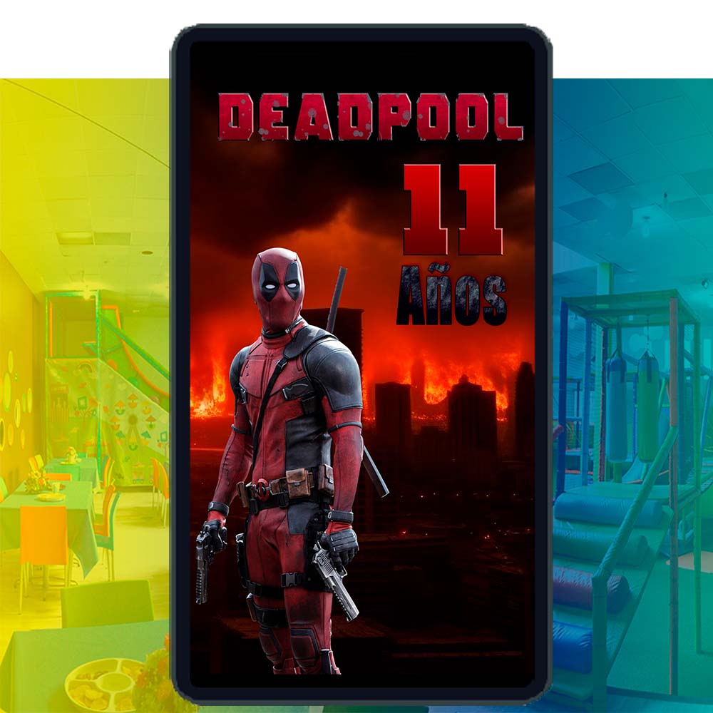 Es momento de sorprender a tus invitados con esta video invitación digital de deadpool para cumpleaños, sin o con botones interactivos en la invitación digital.