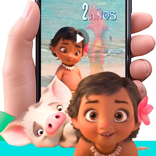 Es momento de sorprender a tus invitados con esta video invitación digital de moana niña para cumpleaños, sin o con botones interactivos en la invitación digital.