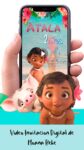 Es momento de sorprender a tus invitados con esta video invitación digital de moana niña para cumpleaños, sin o con botones interactivos en la invitación digital.