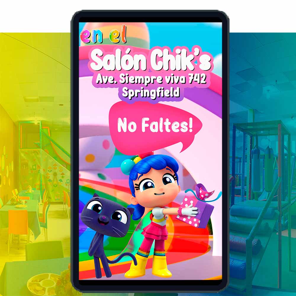 Es momento de sorprender a tus invitados con esta video invitación digital de vera y el reino arcoiris para cumpleaños, sin o con botones interactivos en la invitación digital.